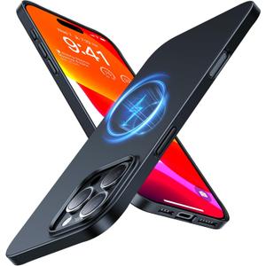 TORRAS Magnetic Slim-Fit for iPhone 16 Pro Max Case 6.9 inch, Ultra-Thin 16 ProMax Phone Case Compatible with MagSafe, Light Anti-Scratch Matte Hard PC Bayer OriginFit, Black