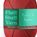 Soft Yarn for Crocheting – Crochet & Knitting Yarn, Beginner Yarn with Easy-to-See Stitches, 250 Yds Amigurumi Yarn, Cotton-Nylon Blend Tshirt Yarn for Crocheting, Worsted Weight Yarn 4, Burgundy Yarn