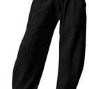 Women Pants Baggy Sweatpants Casual Cheetah Print Lounge Barrel Pants Trousers with Pockets (Large, 04# Black)