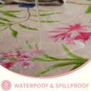 Rectangle Picnic Table Cloth, Elastic Waterproof Fitted Vinyl Tablecloths for 4 Foot Tables, Wipeable Flannel Backed Table Covers for Dining, Camping, Outdoor(Pink Flower,24"x48")