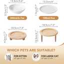Havniva Elevated Cat Bowls, Ceramic Cat Food Bowl Whisker Friendly Cat Dishes, Kitten Food & Water Bowl with Two Heights Stand, Anti-Slip Raised Cat Food Plates