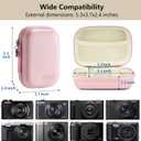 Digital Camera Case Compatible with Canon Powershot G7X Mark II & III/ SX740/ Sony ZV-1/ RX100 VII, Compact Travel Point & Shoot 4K Vlog Cameras Storage Holder with Lanyard (Pink)
