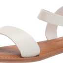 Amazon Essentials Women's Two Strap Buckle Sandal (7 Wide, White)