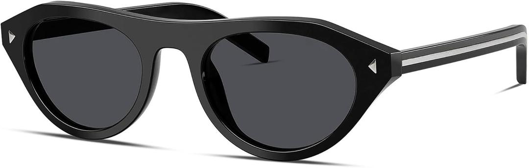 Rmerom Retro Small Oval Sunglasses for Women Men 2026 Trendy Chic Cat Eye Narrow Sun Glasses Vacation Outfits Fashion Sunnies