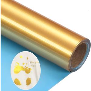 Gold Htv Vinyl Gold Iron Heat Transfer Vinyl Rolls HTV 12inch x 5feet Iron On Vinyl for T-Shirts Totes and Bags, Easy to Cut & Weed for Silhouette Cameo, Heat Press Machine