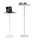 Small Laptop Standing Desk, Adjustable Height Pedestal Side Table with Wooden Top, Portable Tall End Table Workstation, Stand-Up Desk for Bedside, Couch, Sofa, Living Room, Bedroom, Home Office, White