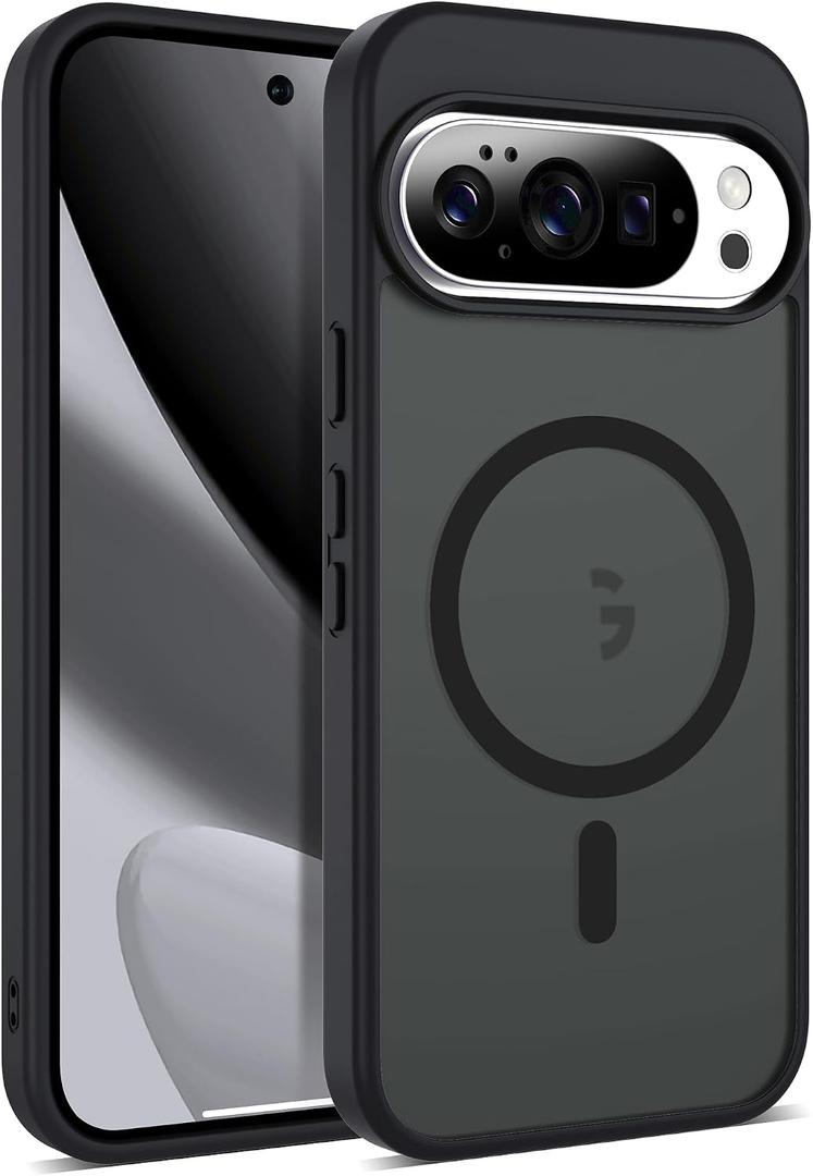 3 x Compatible with Google Pixel 10 Case & Google Pixel 10 Pro Case with Magnetic [Compatible with Mag-Safe] Slim Translucent Matte Phone Cases with Anti-Fingerprint Tech, Black
