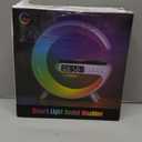 VDZZ Mini Wireless Speaker with Bluetooth Lamp, Atmosphere Lamp, Wireless Charging, Alarm Clock,Smart LED Table Lamp, Night Light, Birthday Gifts for Girls Boys Party Aged 412 (White)