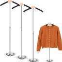 2PCS Adult Adjustable T-Shirt Display Stand - Flexible Shoulder Metal Clothes Hanger Rack, Black Portable Hanging Clothing Stand, Height 16-28 Inch (2 Pack)