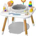 Kizfarm 3-Stage Baby Activity Center, Montessori-Inspired Design, 7 Interactive Toys with Teether, Exersaucer&Toddler Table, Shower Gift, 3 6 12 Month Old Baby Essential, Toy for Baby Infant Toddler