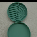 Slow Feeder Dog Bowls Set for Small Dogs & Cats, Portable Non-Slip Silicone Food & Water Bowls, Promotes Healthy Digestion, Dishwasher & Microwave Safe, 1.4 & 2 Cups, Ocean Wave