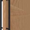 Matte Black Round Barn Door Handles 12"/24"/36"/48"/59'', Pull Push Long French Door Handle Double Sided, Large Front Exterior Shower Door Pull Handles