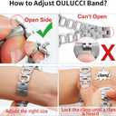 OULUCCI Compatible with Apple Watch Band 38mm 40mm 41mm 42mm 44mm 45mm 46mm 49mm, Women Strap For iwatch Series 11 10 9 8 7 6 5 4 3 2 1 SE SE2,D-Shape (Silver)