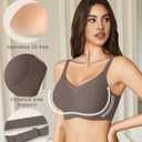 Avidlove Wireless Bras for Women No Underwire V Mesh Bralette Seamless Comfortable Bra Push Up Full Coverage Everyday Bras (Large, Dark Grey)