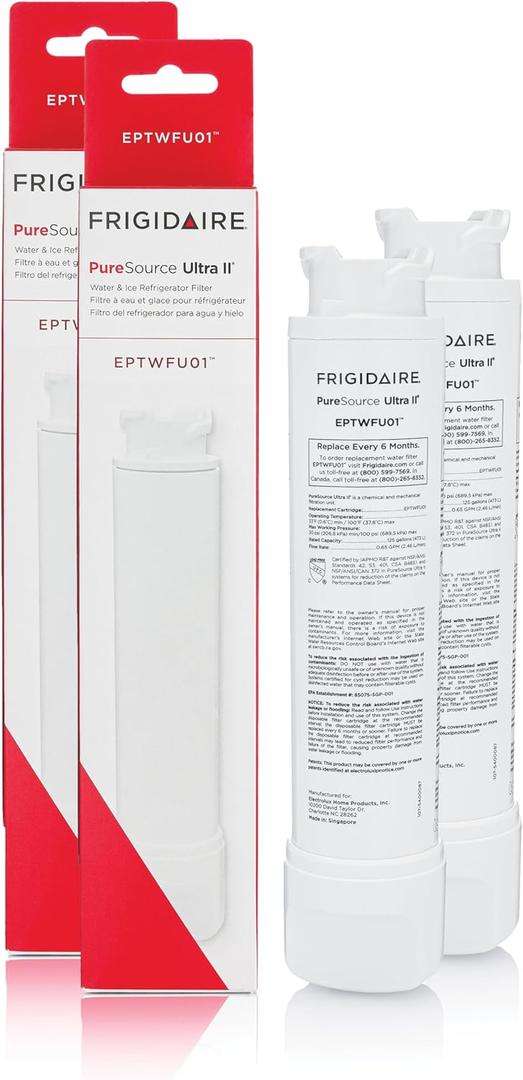Frigidaire EPTWFU01 PureSource Ultra II Refrigerator Water Filter Replacement | Set of 2