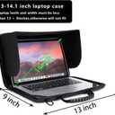 Laptop Sun Shade Bag for 13-14 Inch,Chromebook Protective Sleeve Case Blocks Sunlight with Portable Shield Cover for Working Outside,Protects Privacy, Anti-Glare, Computer Hard Shell (Patent Pending)