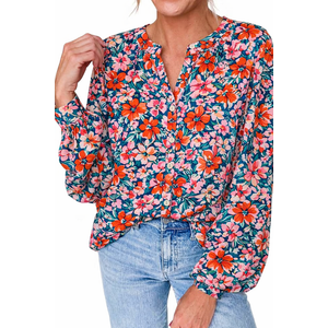 LookBOHO Flower Long Sleeve Shirts, XL