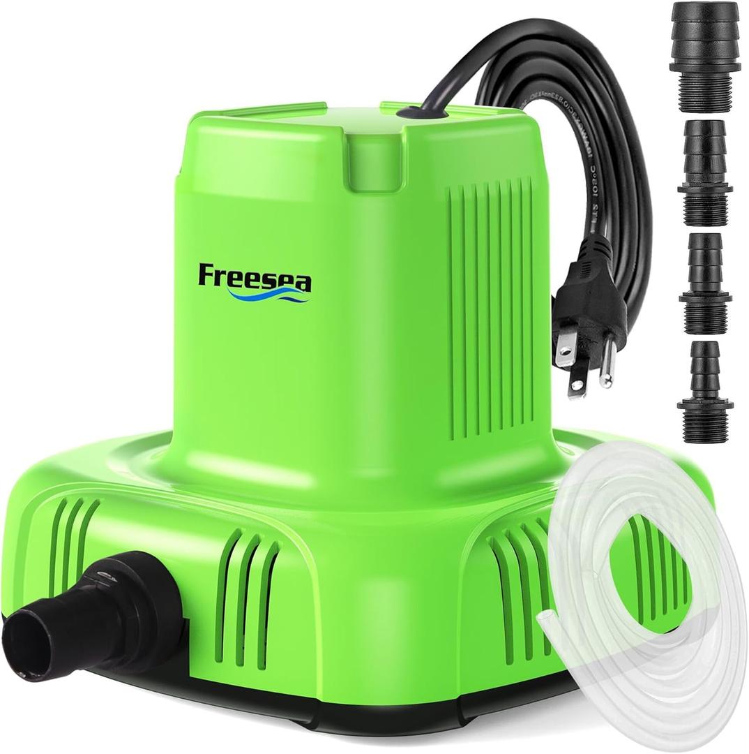 FREESEA Pond Submersible Water Pump: 1585GPH 120W Pool Cover Pump for Outdoor Fountain Aquarium Fish Tank Hydroponic Systems FREESEA Pond Submersible Water Pump: 1585GPH 120W Pool Cover Pump for Outdoor Fountain Aquarium Fish Tank Hydroponic Systems