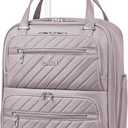 LUGGEX Underseat Carry On Luggage with Wheels, UDK Stylish Lightweight Under Seat Luggage, Soft Sided Personal Item Suitcase for Short Trip (UX-Core, Grey Pink, 16 Inch)