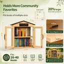 Outdoor Little Library Box, Left-right symmetrical glass windows, 23.7"L x 19"W x 9.5"H