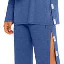 Men Full Tear Away Suit Set 2 Pcs Open Post Shoulder Shirt invalid Pants Recovery Pajama Fracture Care Bedridden (XX-Large, Dark Blue)