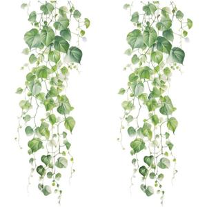 Green Plant Vine Wall Sticker - Evergreen Ivy Leaves for Bedroom & Living Room