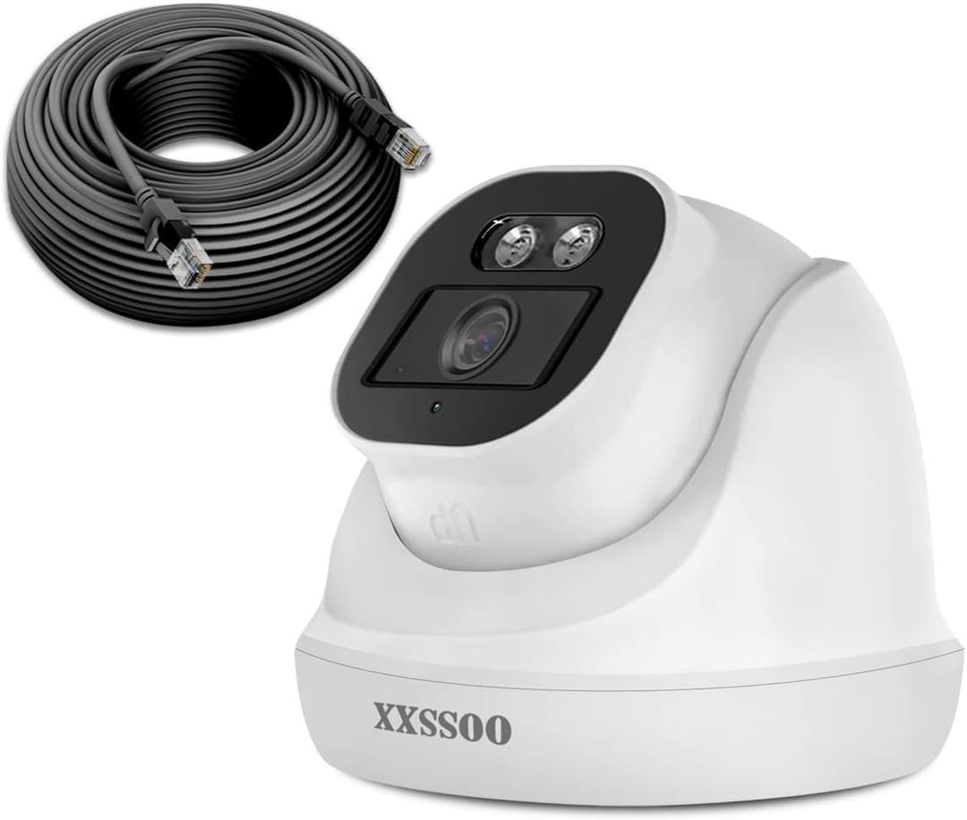 OOSSXX Extend Camera 4K/8.0 Megapixel & 130 Ultra Wide-Angle with Audio PoE Dome Outdoor Home Security Camera, Wired Outdoor Surveillance IP Cameras