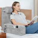 ENITYA Back Pillow for Bed Sitting up, Reading Pillow for Sitting in Bed Adult, Back Support Wedge for Reading/Resting/Post Surgery/Watching TV/Gaming,Light Grey (XL(5'3"-5'11"))