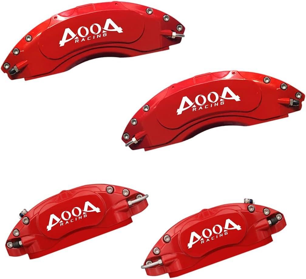 AOOA Aluminum Red Caliper Covers White Character Fits 2011-2023 Dodge Charger/Challenger/Chrysler 300 (Front Double Piston)