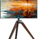 FITUEYES Design Corner TV Stand for 32-65 Inch LED LCD Screens, Tripod Easel TV Stand Modern TV Floor Mount Swivel with Concealed Storage for Bedroom/Living Room, Picasso Series