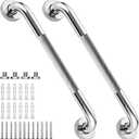 16 Inch Shower Grab Bar 1.25" Dia, 2 Pack Chrome Anti Slip Bathroom Grab Bar, 304 Stainless Steel Knurled Handicap Grab Bars, Safety Support Handrail,Bath Shower Handle for Elderly Injury Senior