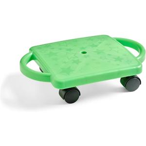 hand2mind Green Indoor Scooter Board with Handles, Sit Down Floor Scooter, Gym Activities for Kids, Indoor Sport Recess Games, Physical Education Equipment, Gross Motor Toys