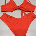 American Trends High Waisted Bikini Sets for Women Push Up Two Piece Bikini Swimsuit High Cut 2 Piece Bathing Suit (Medium, Red)
