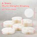 6Pcs Buffet Risers, Foldable Food Risers for Buffet Table, 12" Reusable Cardboard Display Risers Cylinder Stands with Acrylic Plates for Party, Wedding, Catering & Birthday Decor