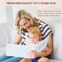 LOVE ON Baby Memory Book with Free Inkless Hand & Footprint Kit - First 5 Years Baby Journal with Elegant Linen Cover & Embossed Foil - Inclusive of All Family Types (Hearts)