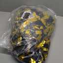 Hooshing 2/6/12PCS Cheerleading Pom Poms with Baton Handle for Team Spirit Sports Dance Cheering Kids Adults (Black and Gold)