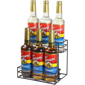 MCSAPIL Coffee Syrup Organizer(6 Bottle Capacity),Coffee Syrup Rack for Coffee Bar,Kitchen.Small Wine Rack for Bar,Family,Storage for Syrup, Wine, Dressing