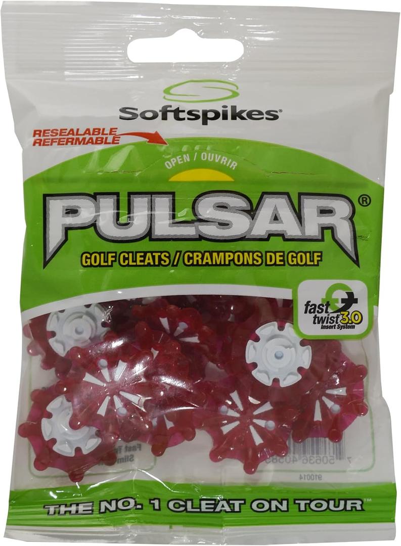 Softspikes Pulsar Fast Twist 3.0 Golf Cleat - 18 Count (Red)