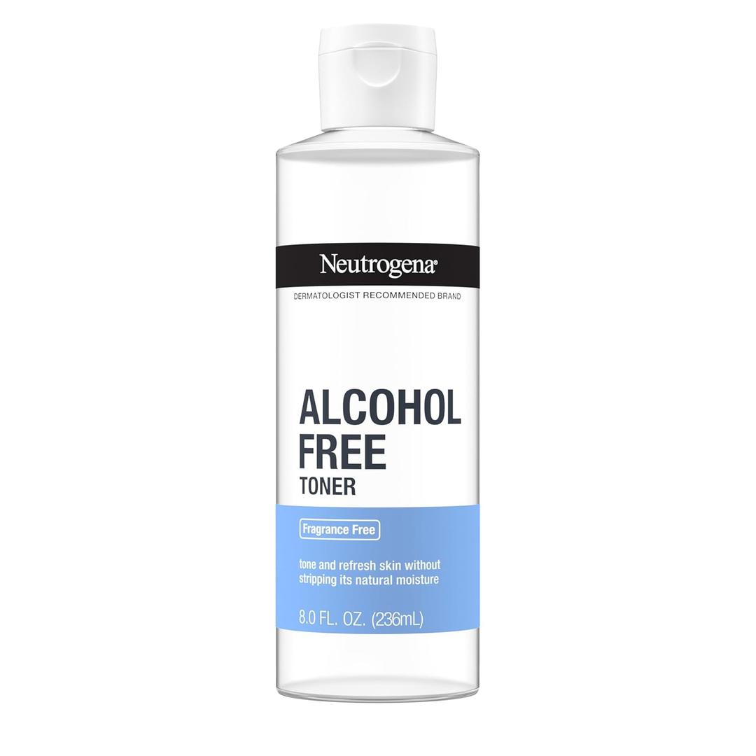 4 x Neutrogena Alcohol-Free Gentle Daily Facial Toner, Fragrance-Free to Tone & Refresh Skin, Gently Removes Impurities & Reconditions Skin, Hypoallergenic, 8 fl. oz