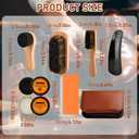 9-in-1 Shoe Shine Kit and Leather Polish Set, Include Black Neutral Shoes Wax 2 Horsehair Brushes, Shoe Polish, Shine Cloths, Boot Care, Cleaning Gifts for Men Women
