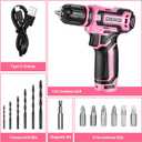 Cordless DrillDEKOPRO 12V Power Drill Set with Pink 800RPM Electric Drills with Tool Set Gift Box, Pink Drill Set for Women