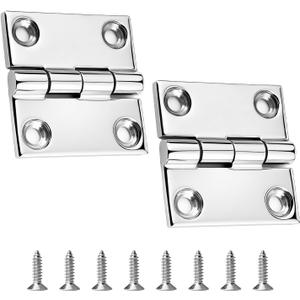 Heavy Duty Stainless Steel Square Hinge – 1.5x1.5 Inch Marine Grade 316 Equal-Sided Hinge for Boat Hatches, Toolbox (1.5x1.5 Inch-2 Pack)