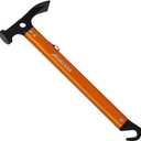 Lightweight Outdoor Camping Hammer Aluminum Tent Hammer with Tent Stake Remover, 13-Ounce (Orange)