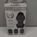 Baker's Friend 4 in 1 Mini Waffle Maker with Removable Plates, A Set of Mini Pancake Maker, Mini Donut Maker, Mini Heart Shape Waffle Maker and Small Waffle Maker, Recipe Included, Graphite, Compact