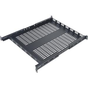 RIVECO 1U Adjustable Vented Server Rack Mount Shelf Adjustable Mounting Depth 19" to 38" Universal for 19" Network Equipment Black (495-960 deep)