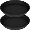 2 Pack of Bird Bath Bowl 12", 1.6" Depth, 10 12 inch Birdbath Bowls Dish Only for The Garden, Large Plant Saucer (12", Black)