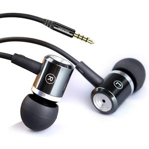 Wired in-Ear Headphones with Mic Volume Control Noise Cancelling Earbuds with Microphone Powerful Bass Earphones 3.5mm Jack for iOS Android Smartphones (Black)
