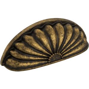goldenwarm 12 Pack Vintage Brass Cabinet Handles Drawer Pulls Finger Edge Pull for Half Moon Cup Luxury Hardware 3" Hole Center Brushed Brass Knobs