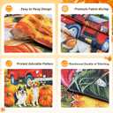 JRED Fall Dogs Garden Flags 28x40 Inch, Double Sided Autumn Pumpkin Burlap Flags for Outside, Puppys Yard Flag Decorations for Home Farmhouse Holiday