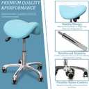 Saddle Stool with Wheels,Rolling Stool,Rolling Chair Ergonomic Swivel Rolling Chair with Hydraulic Lifting Height Adjustable Rolling for Office Medical Massage Salon Drafting(Blue)